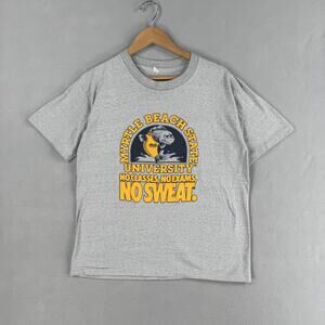 Vintage Myrtle Beach State Shirt Mens XL Gray No Sweat Screen Stars USA 1986
